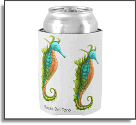Seahorse Bocas Del Toro Panama - Island Art by Yotigo Koozie